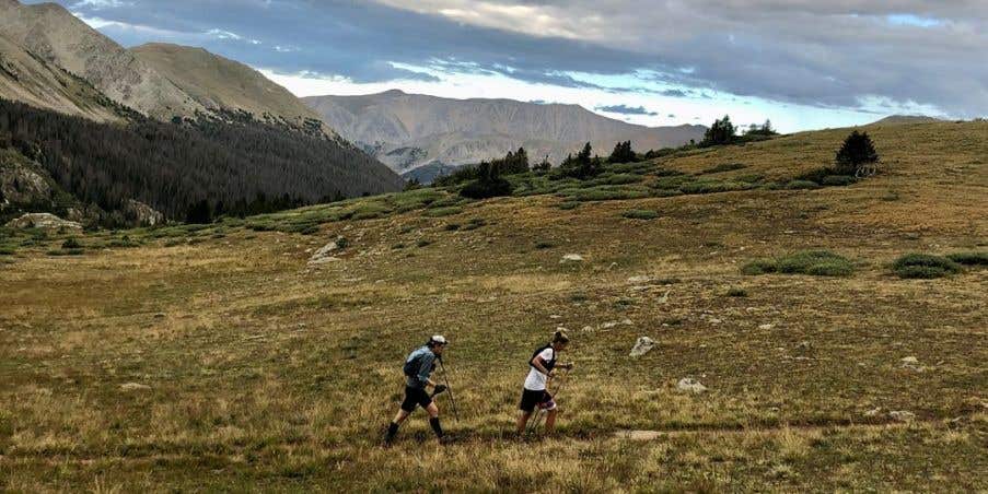 Courtney Dauwalter running the Collegiate Trail. 