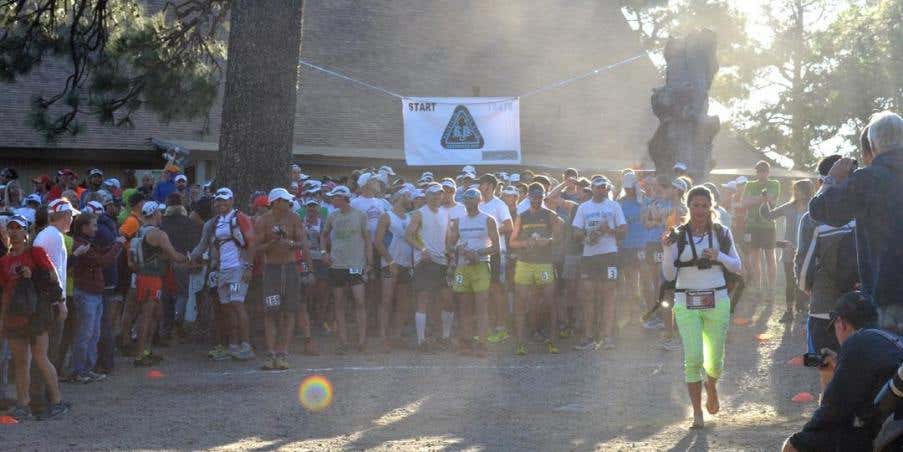 At the starting line of the SD 100 Endurance Event. 