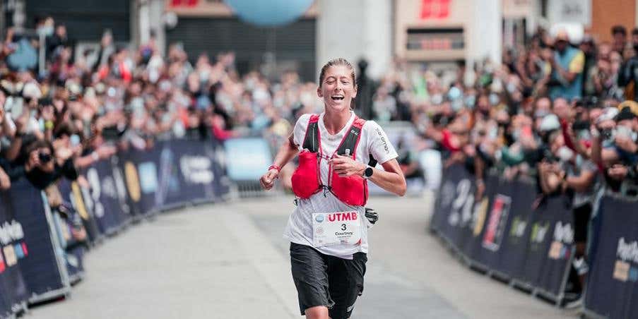 Courtney Dauwalter Finishing at UTMB 2021