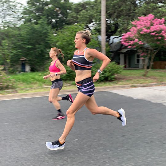 Pregnant Cate Barrett running the race