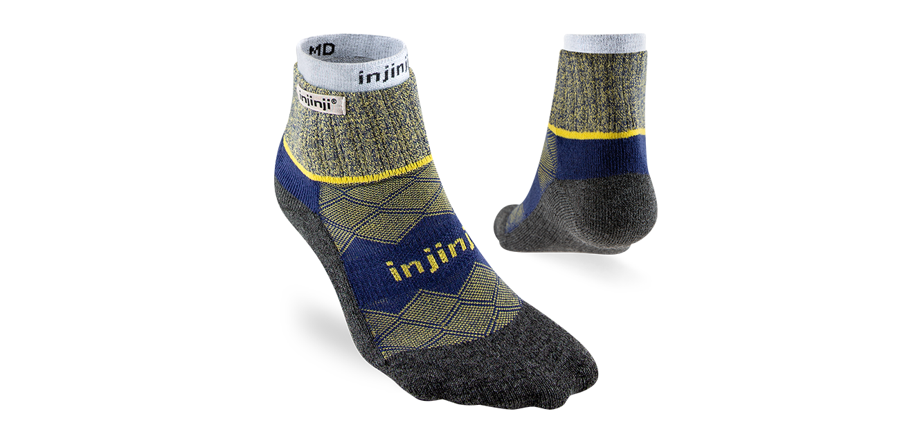 New Injinji Women's Liner + Runner dual sock system in color Canary.