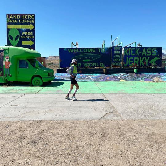 Mike Wardian running through the infamous Area 51 in Nevada. 