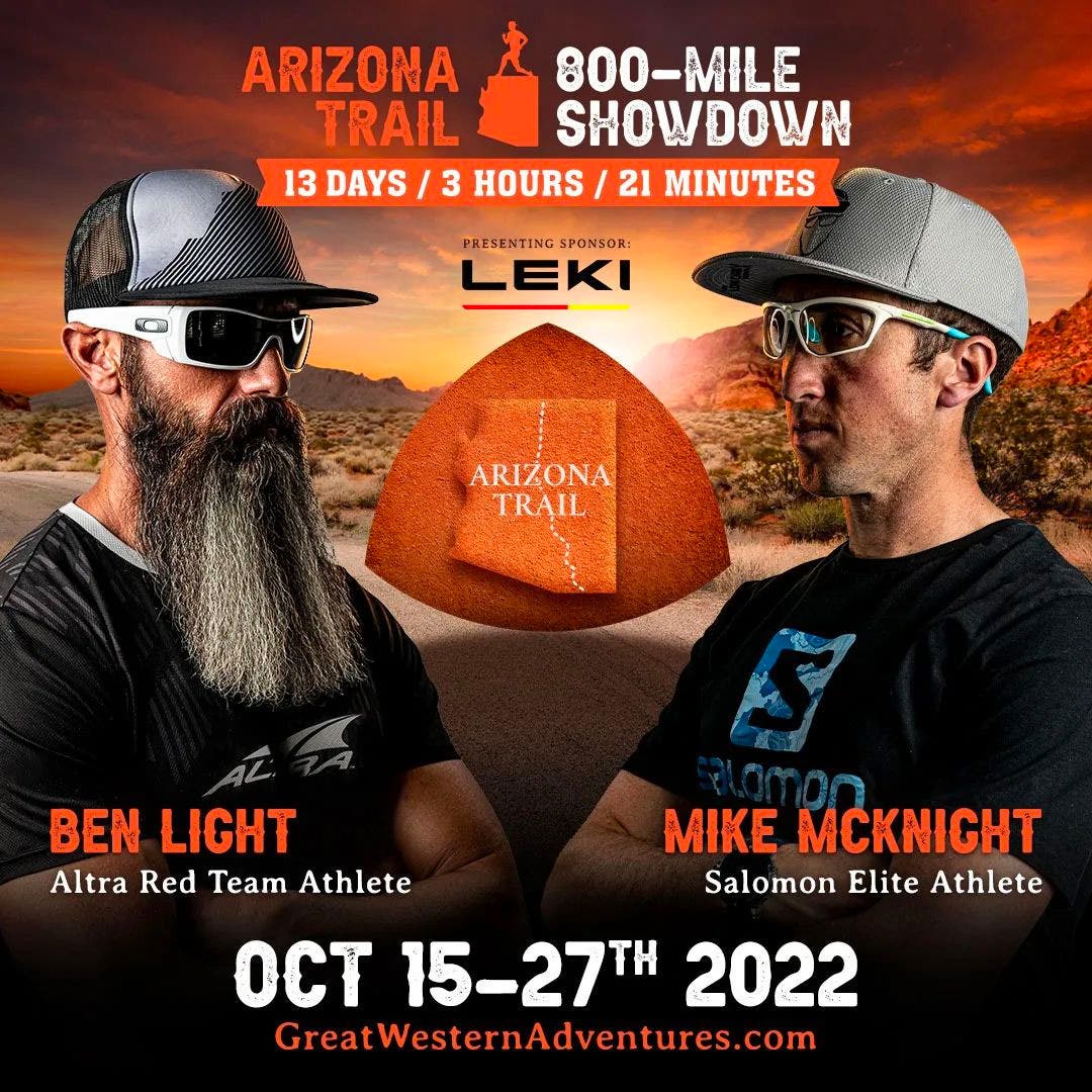 Dramatic poster depicting the AZ 800 race between Ben Light VS Mike McKnight. 