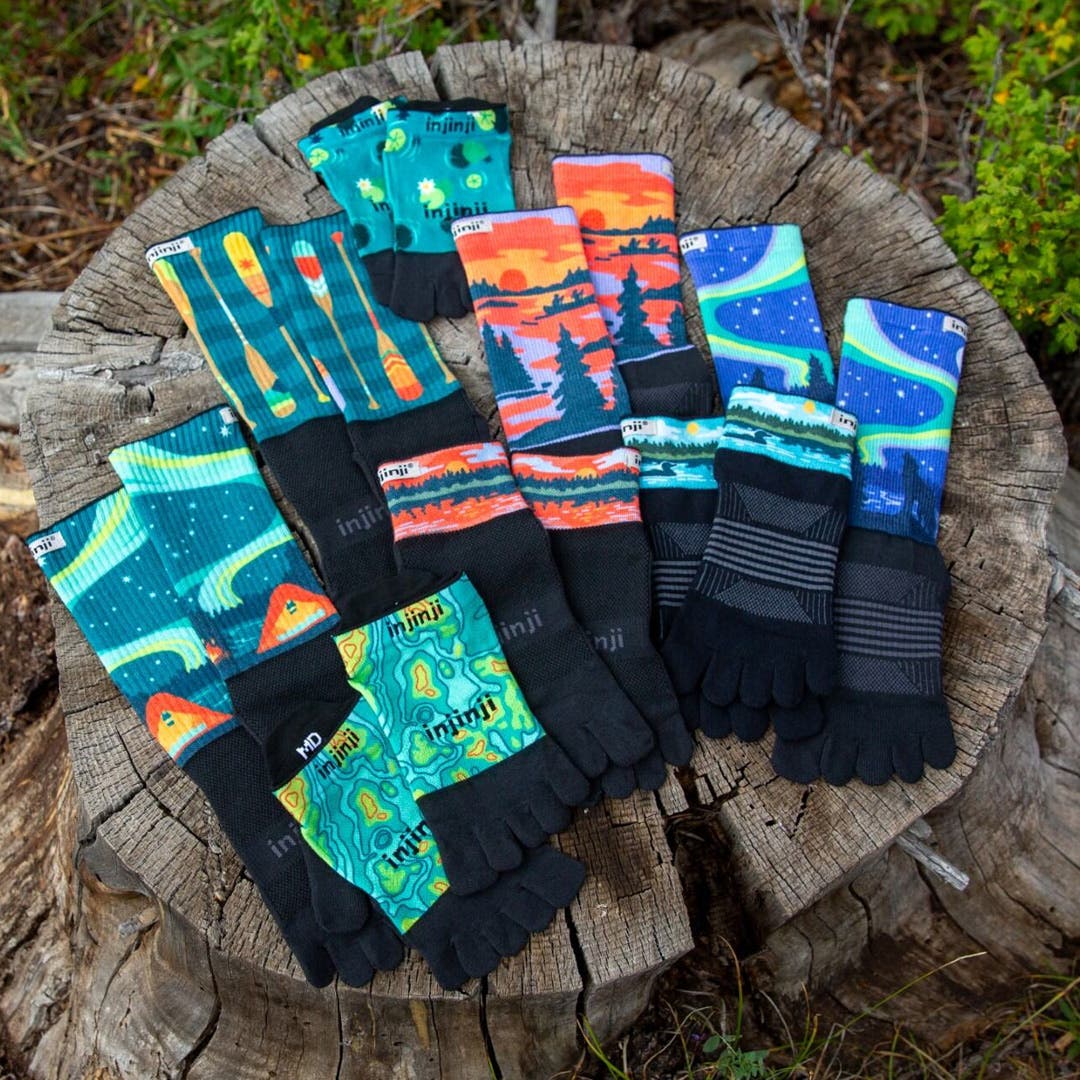 The Boundary Water collection from the Injinji Artist Designed Series.