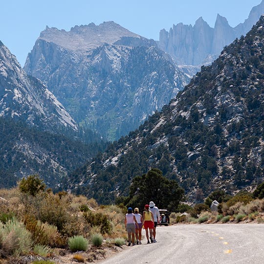 A crew pacing the racer at Badwater 135. A crew pacing the racer at Badwater 135.