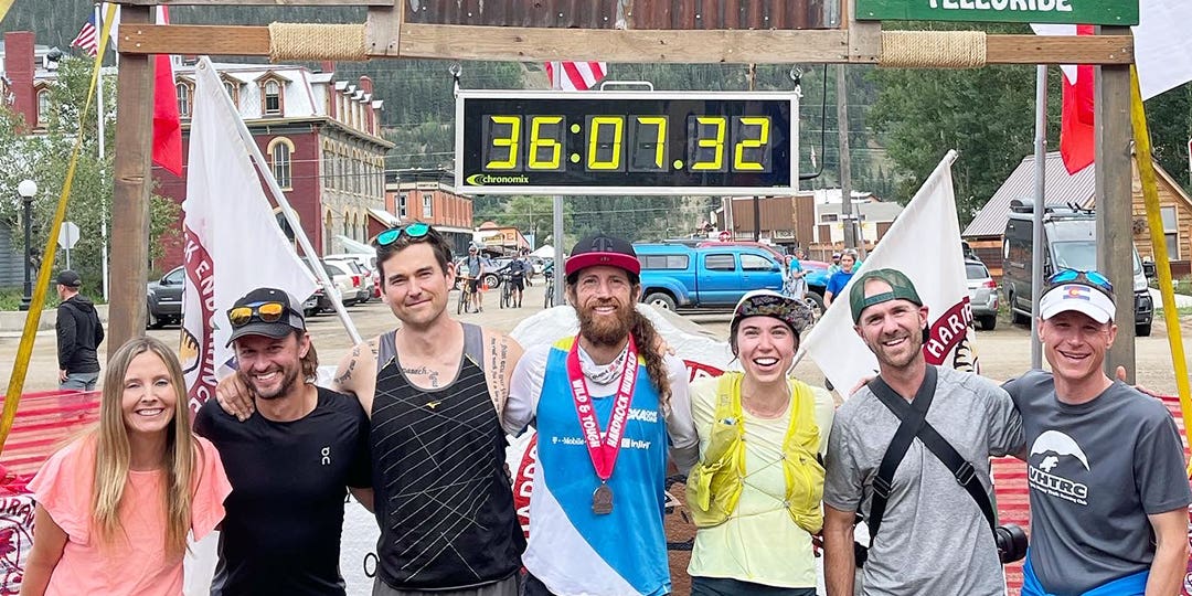 Mike Wardian Posing With His Hardrock 100 Crew