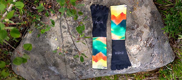Underfoot shot of Injinji toesocks