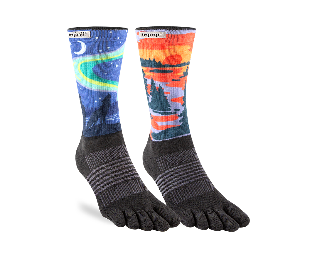 Injinji Artist Designed Women's Crew in Denali and Huskies.