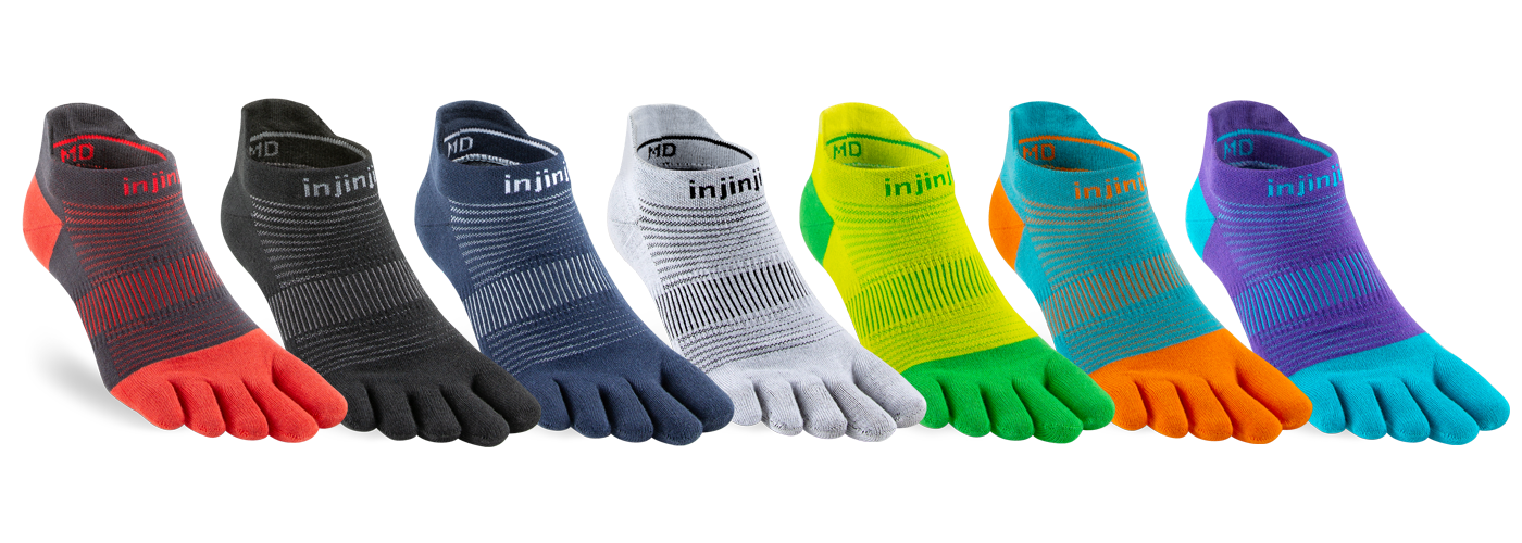 New Injinji Run Lightweight No-Show Colors
