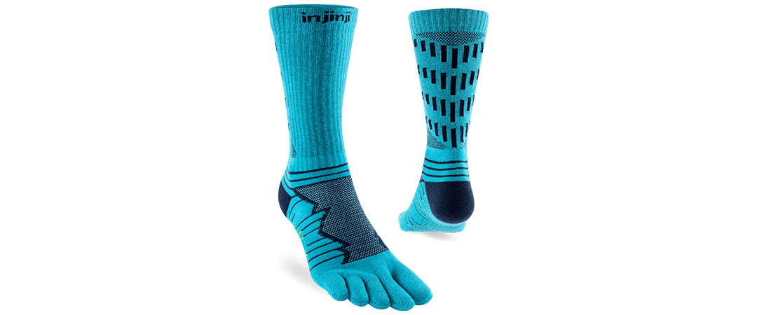 Injinji Ultra Run Crew performance toesock in Pacific Blue.