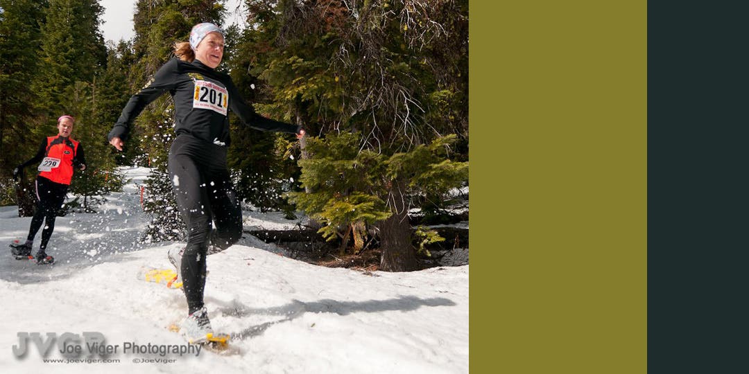 Brandy Erholtz running on the snow track during 2013 Nationals competition