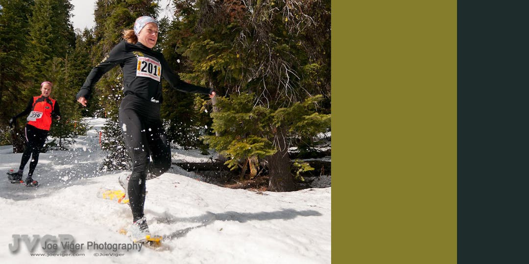 Brandy Erholtz running on the snow track during 2013 Nationals competition